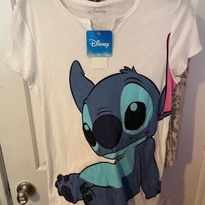 Disney Stitch Short Sleeve Tee White and Blue